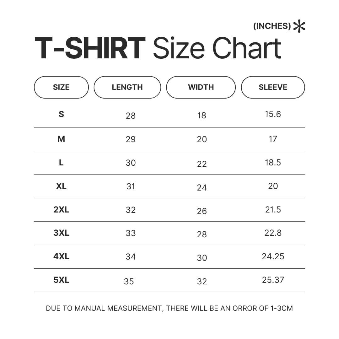 T shirt Size Chart - Greta Van Fleet Merch