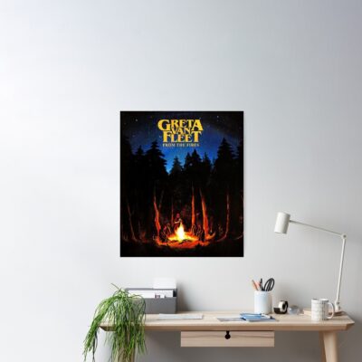 Greta Van Fleet Fraternal Fire Poster Official Cow Anime Merch