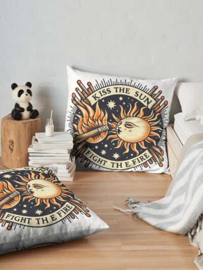 Kiss The Sun Fight The Fire Greta Van Fleet Throw Pillow Official Greta Van Fleet Merch