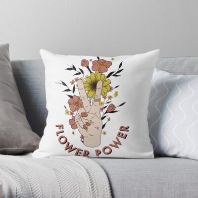 Flower Power Greta Van Fleet Throw Pillow Official Greta Van Fleet Merch